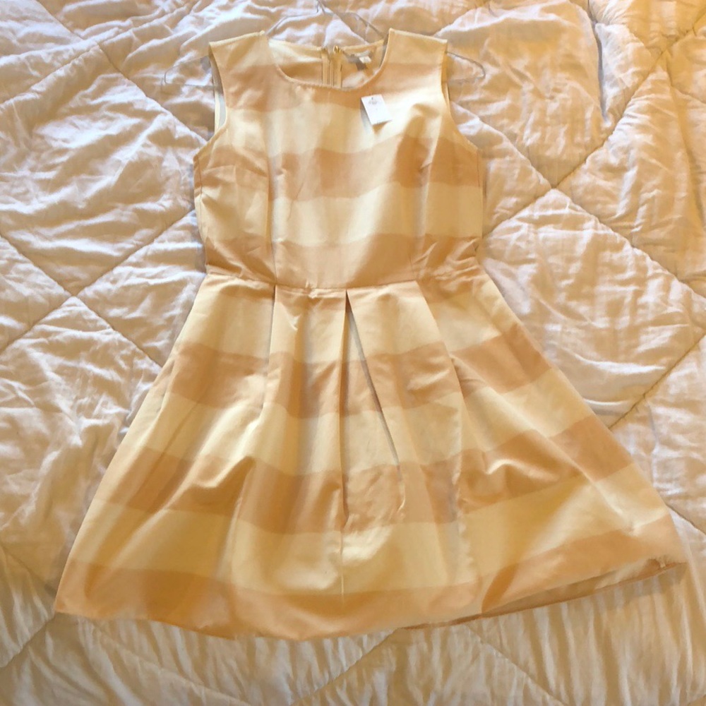 Pale pink and white fit and flare dress, size 4